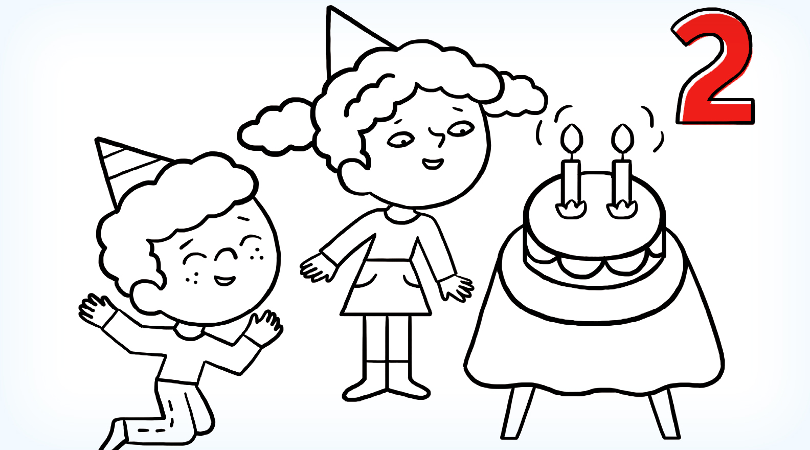 Coloriage anniversaire 2 ans - Fêtes d'anniversaire