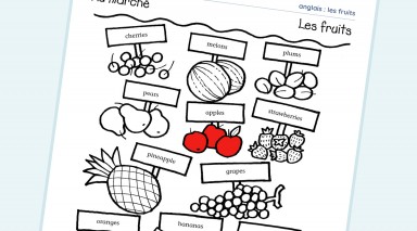 exercice Anglais - CE1 - Les fruits