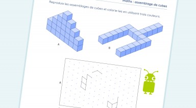 exercice Maths - CM1  - Assemblage de cubes