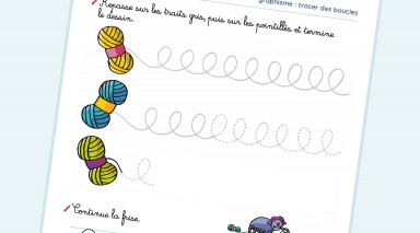 Exercice graphisme - maternelle Moyenne Section - Tracer des boucles