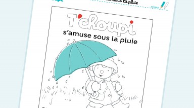 Coloriage : Tchoupi aime bien la pluie