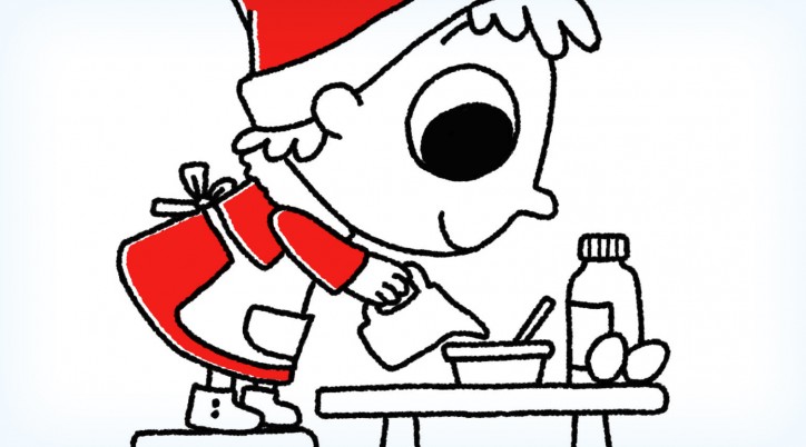 Coloriage de Noel le gateau du pere noel