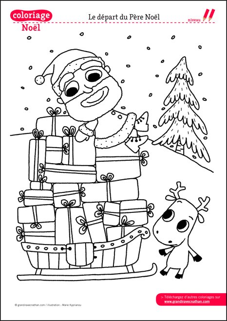 Noël couleur par numéro livre de coloriage pour les enfants : Un