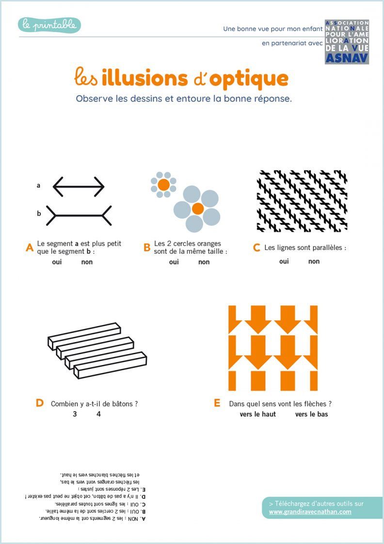 Illusion D optique à Imprimer Les illusions d'optique - Jeux à imprimer | Grandir avec Nathan