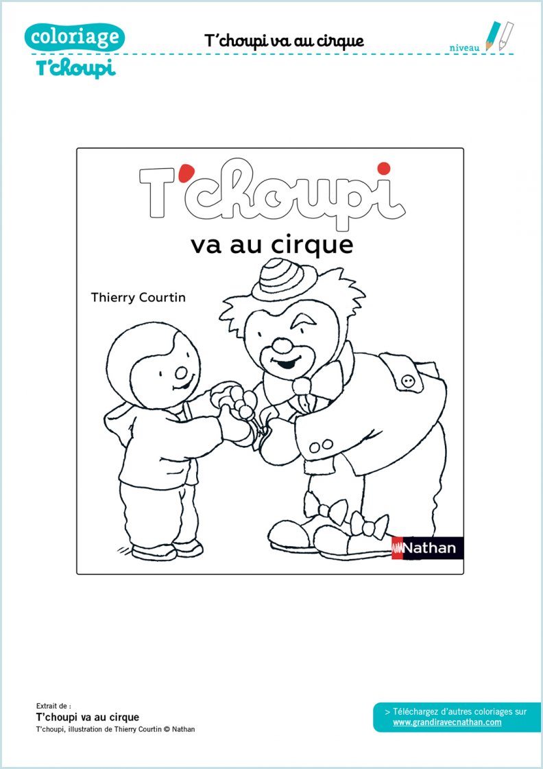 Coloriage Tchoupi Petite Section Coloriage : T'choupi va au cirque - Coloriages T'choupi | Grandir avec Nathan