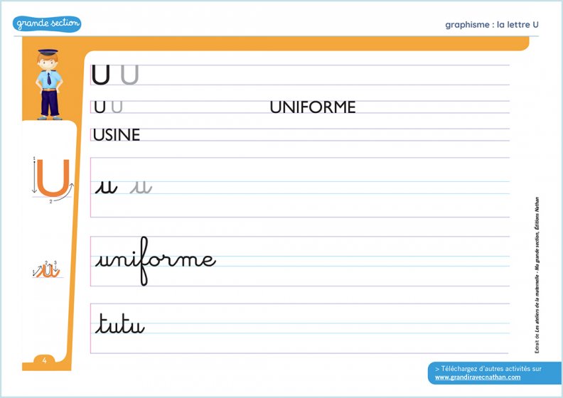 Apprendre à écrire les lettres en écriture cursive, par étapes