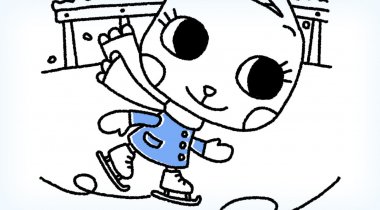 Coloriage de Noel le lapin qui fait du patin - Coloriage de Noel le lapin qui fait du patin Coloriage de Noel le lapin qui fait du patin
