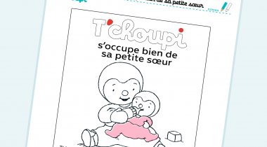 Coloriage Tchoupi s'occupe bien de sa petite soeur à imprimer - Coloriage : Tchoupi s'occupe bien de sa petite soeur Coloriage : Tchoupi s'occupe bien de sa petite soeur